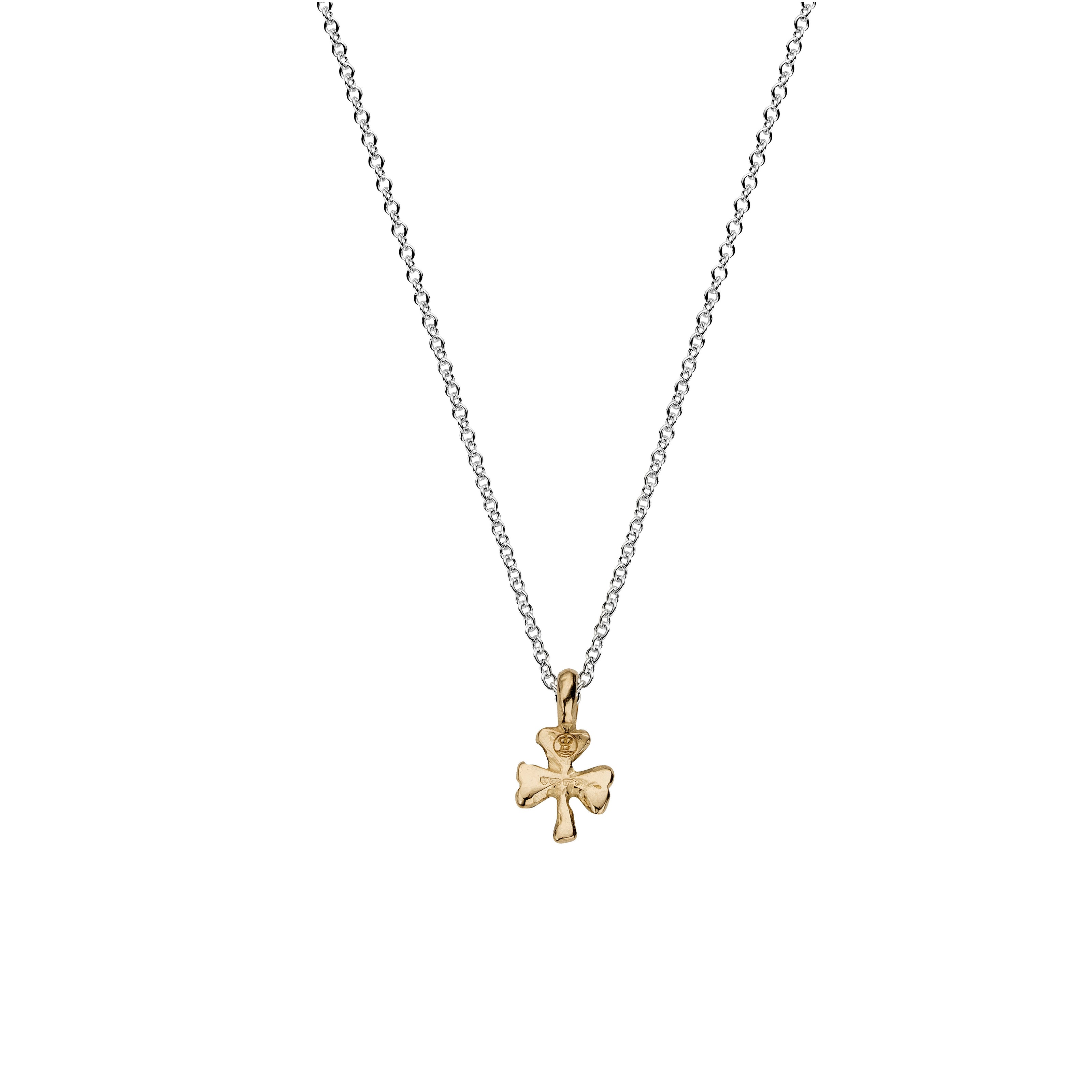 Silver & Gold Baby Shamrock Necklace