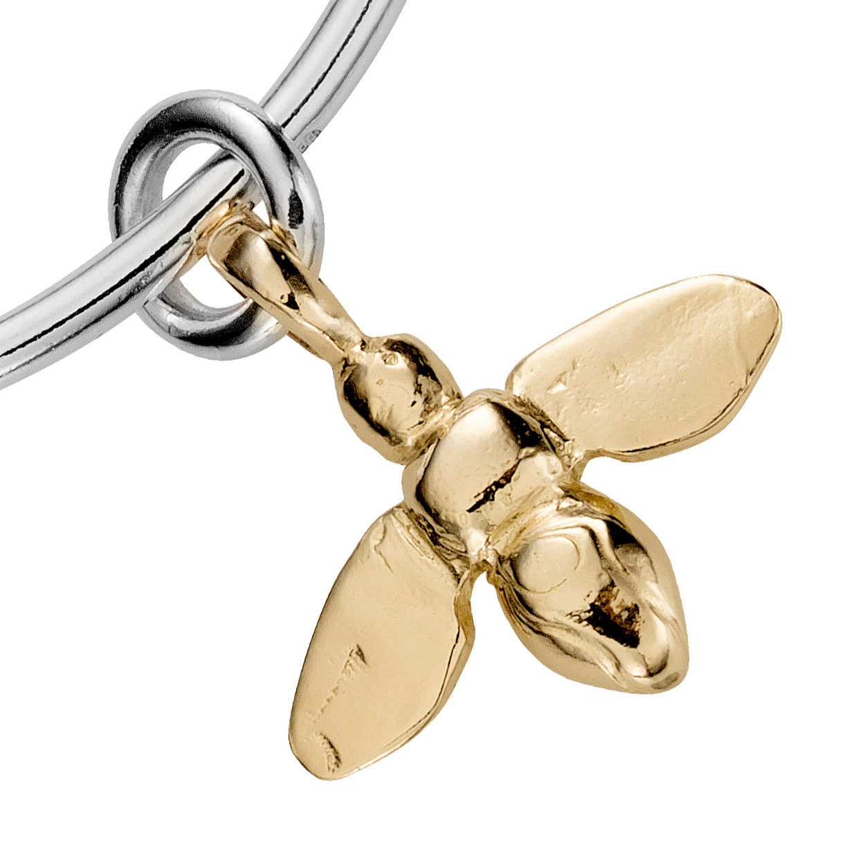 Silver & Gold Large Honey Bee Bangle