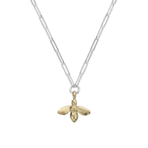 Silver & Gold Large Honey Bee Trace Chain Necklace