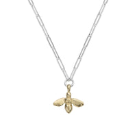 Silver & Gold Large Honey Bee Trace Chain Necklace