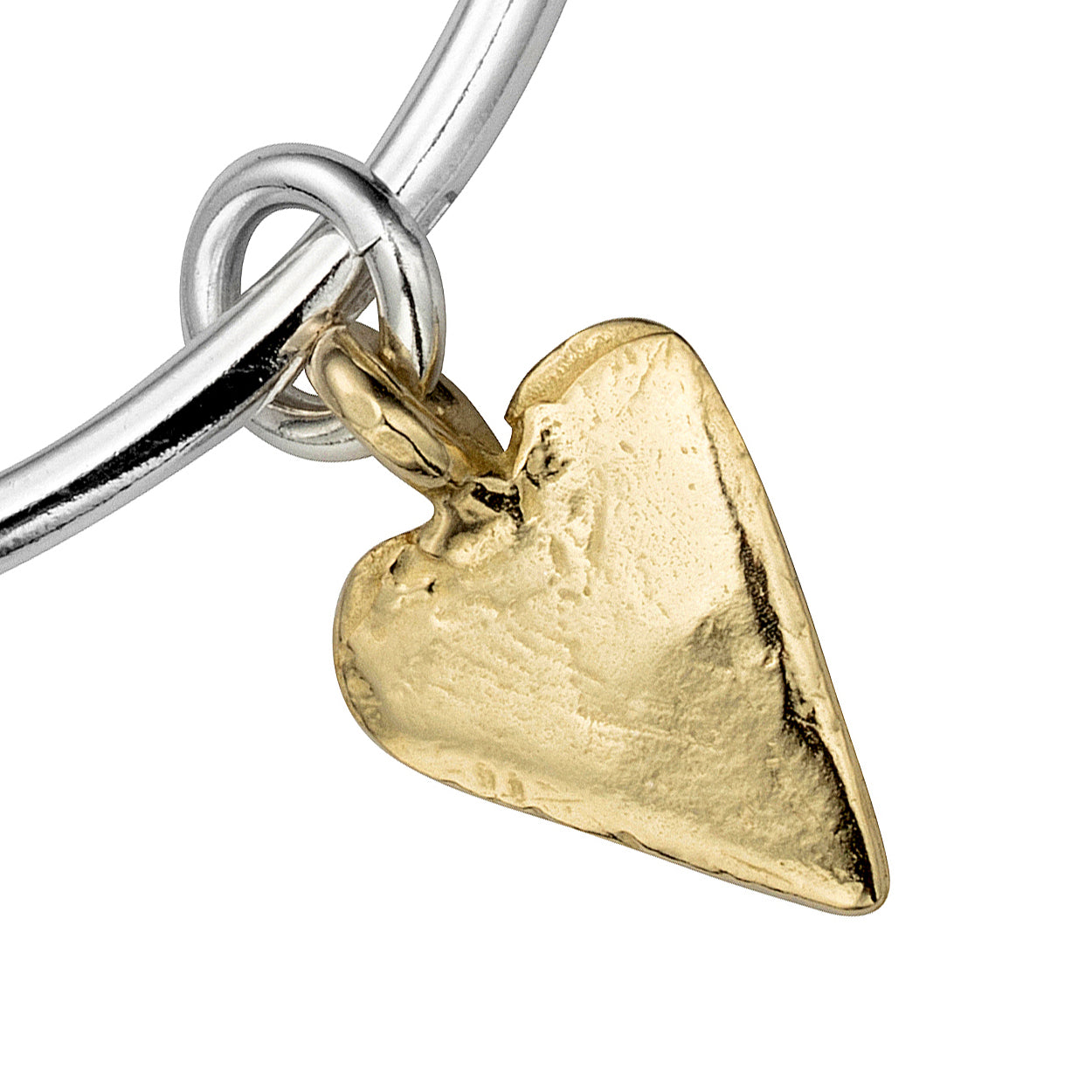 Silver & Gold Maxi Heart Bangle