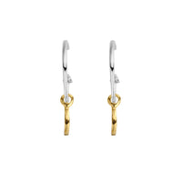 Maxi Cupid Hoops With Gold Mini Crescent Moon Charms
