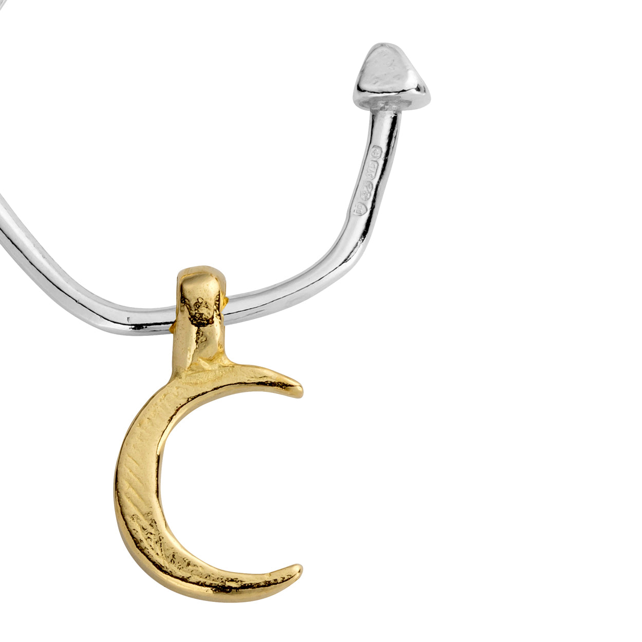 Maxi Cupid Hoops With Gold Mini Crescent Moon Charms