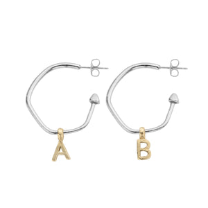 Maxi Cupid Hoops With Gold Alphabet Charms