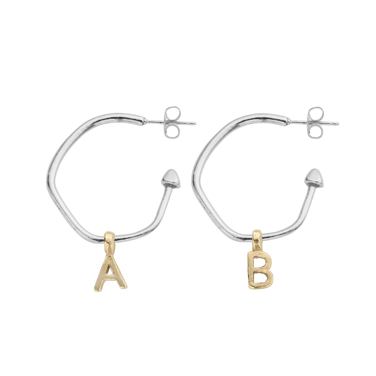 Maxi Cupid Hoops With Gold Alphabet Charms