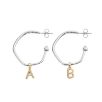 Maxi Cupid Hoops With Gold Alphabet Charms
