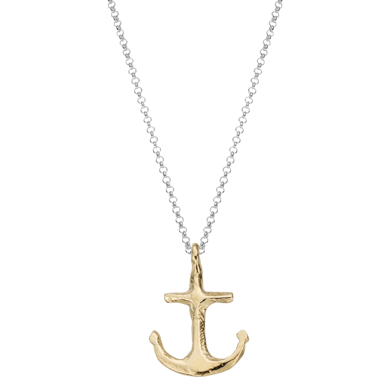 Silver & Gold Midi Anchor Necklace