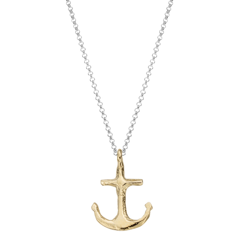 Silver & Gold Midi Anchor Necklace