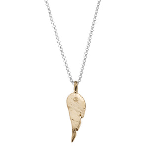 Silver & Gold Midi Angel Wing Necklace