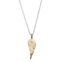 Silver & Gold Midi Angel Wing Necklace