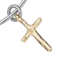 Silver & Gold Medium Cross Bangle