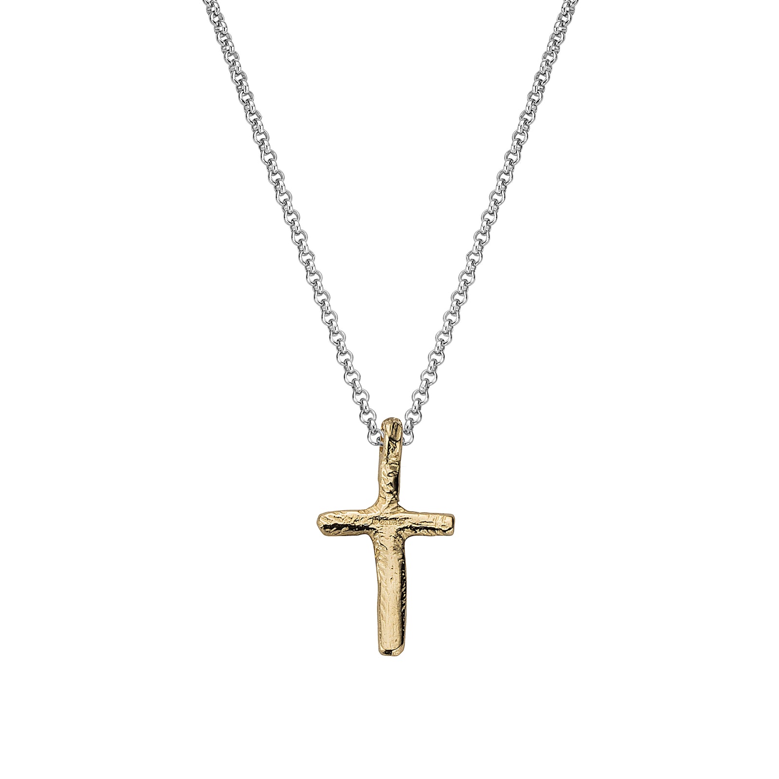 Silver & Gold Medium Cross Necklace
