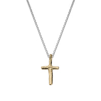 Silver & Gold Medium Cross Necklace