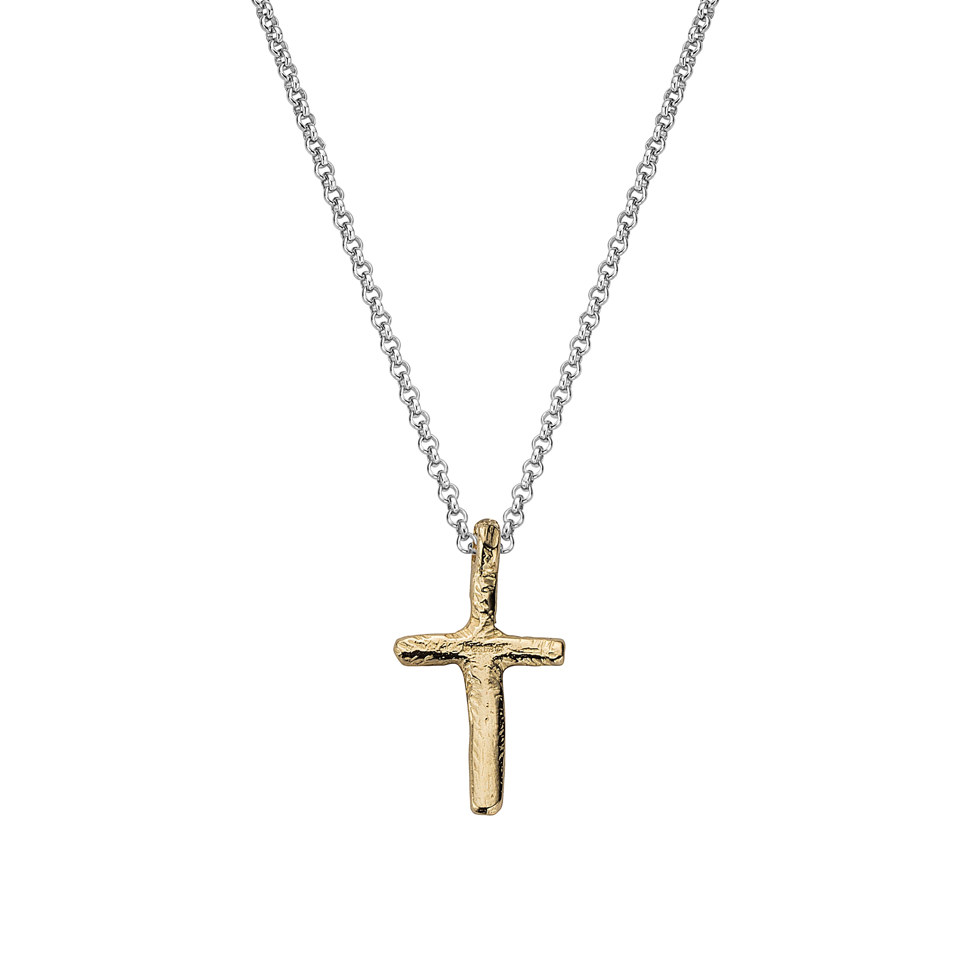 Silver & Gold Medium Cross Necklace