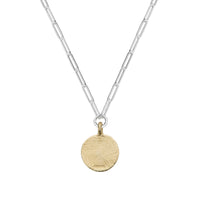 Silver & Gold Large Moon Trace Chain Necklace