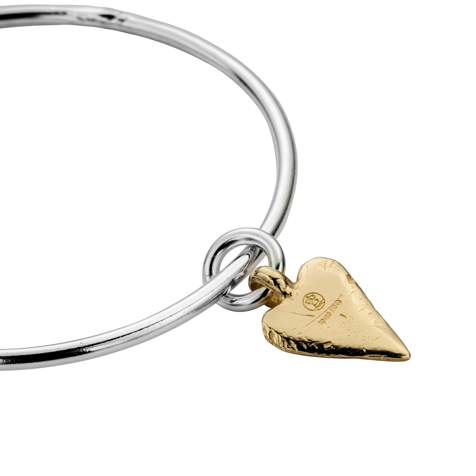 Silver & Gold Medium Heart Bangle