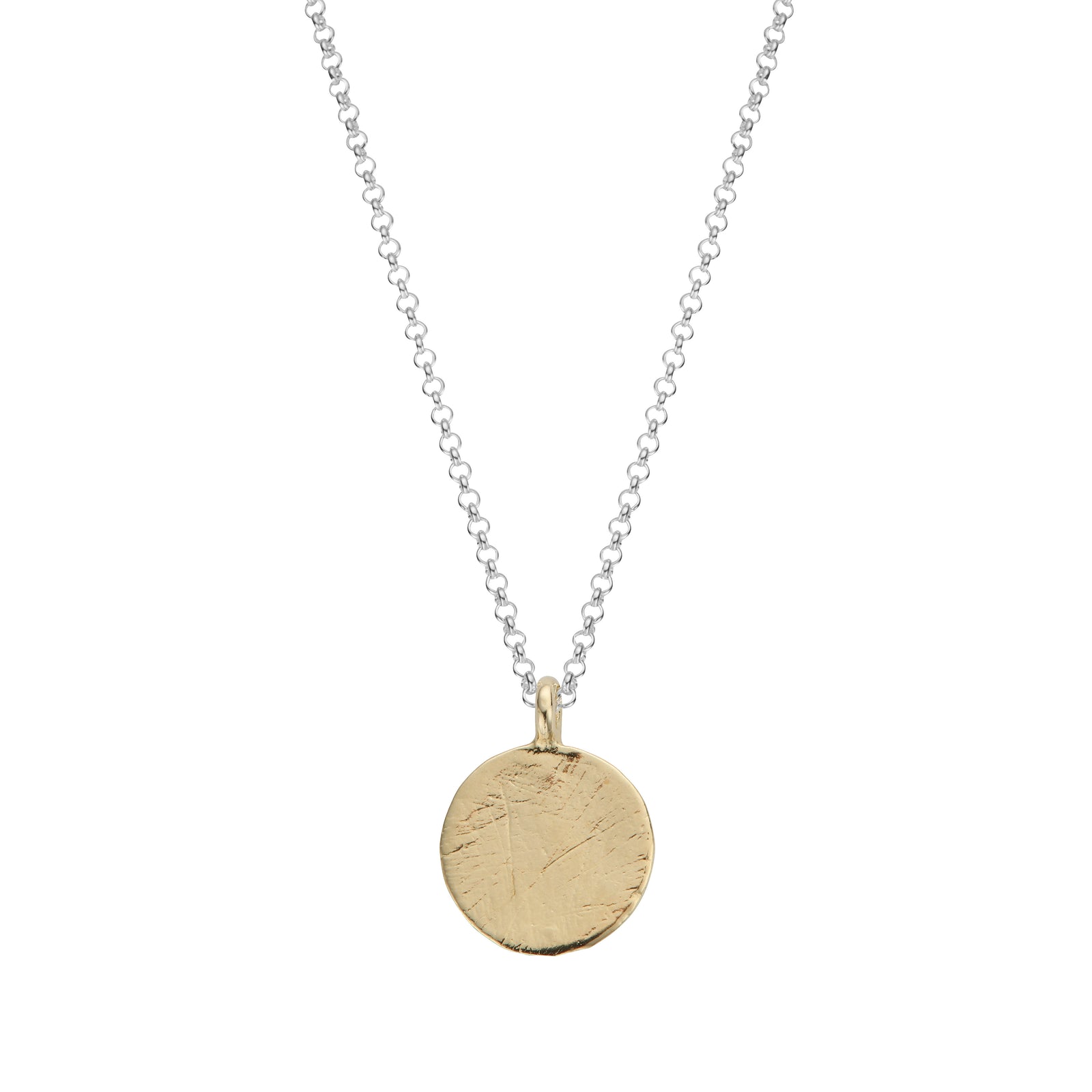 Silver & Gold Large Moon Necklace