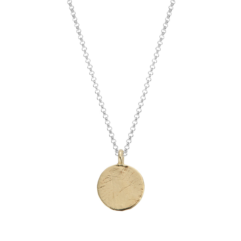 Silver & Gold Large Moon Necklace