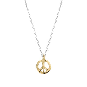 Silver & Gold Medium Peace Necklace