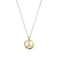 Silver & Gold Medium Peace Necklace
