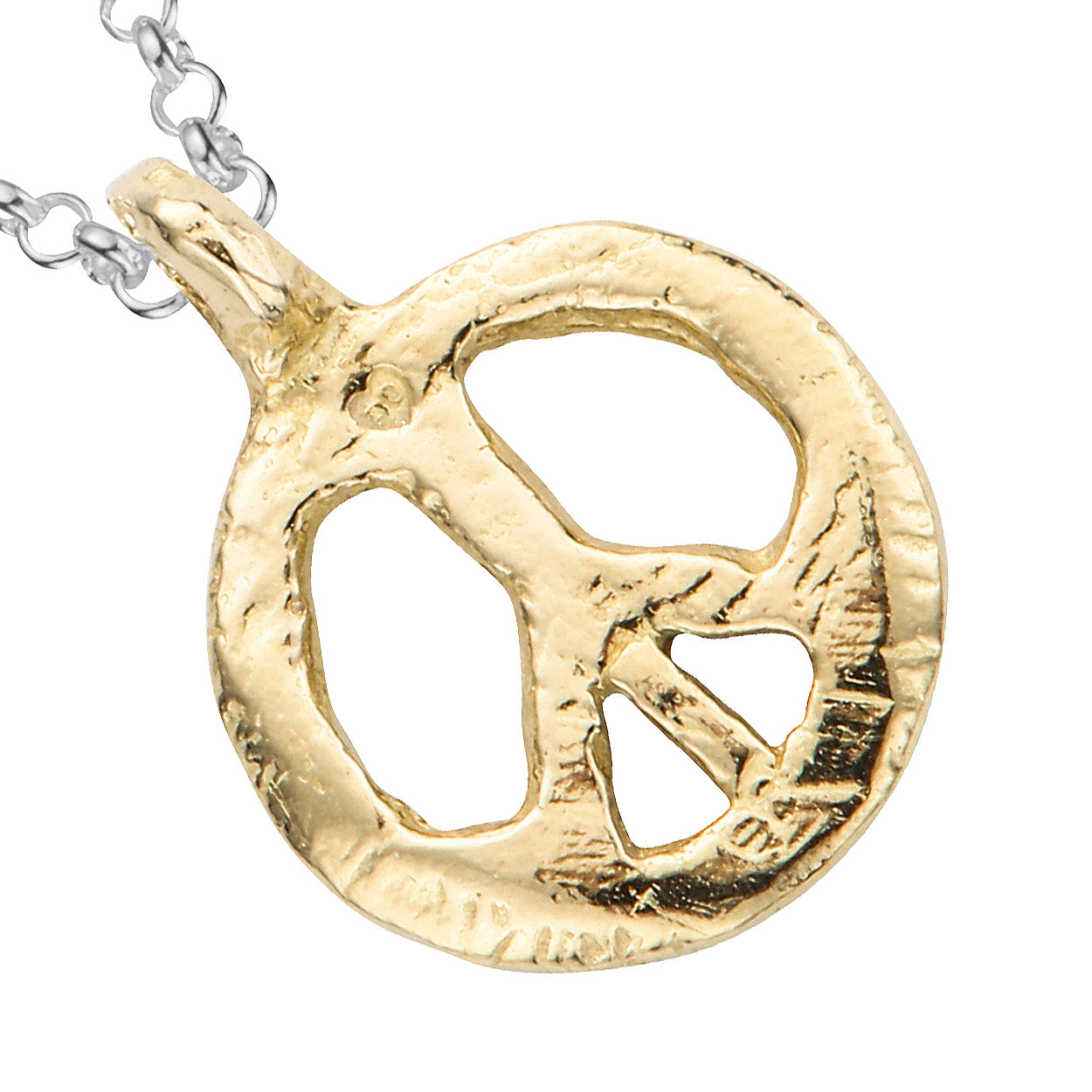 Silver & Gold Medium Peace Necklace
