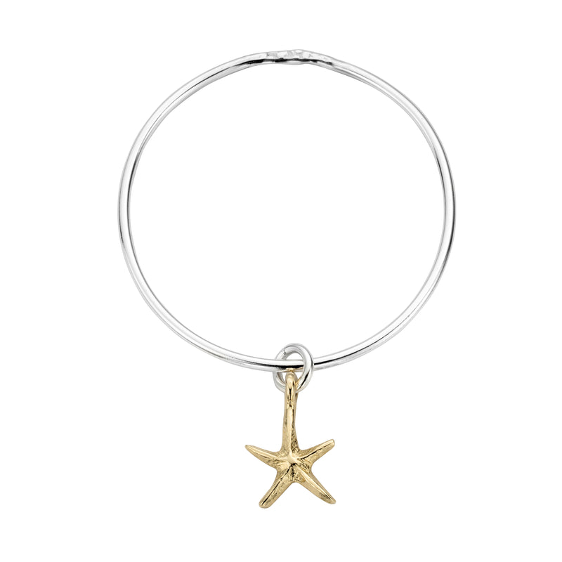 Silver & Gold Medium Starfish Bangle