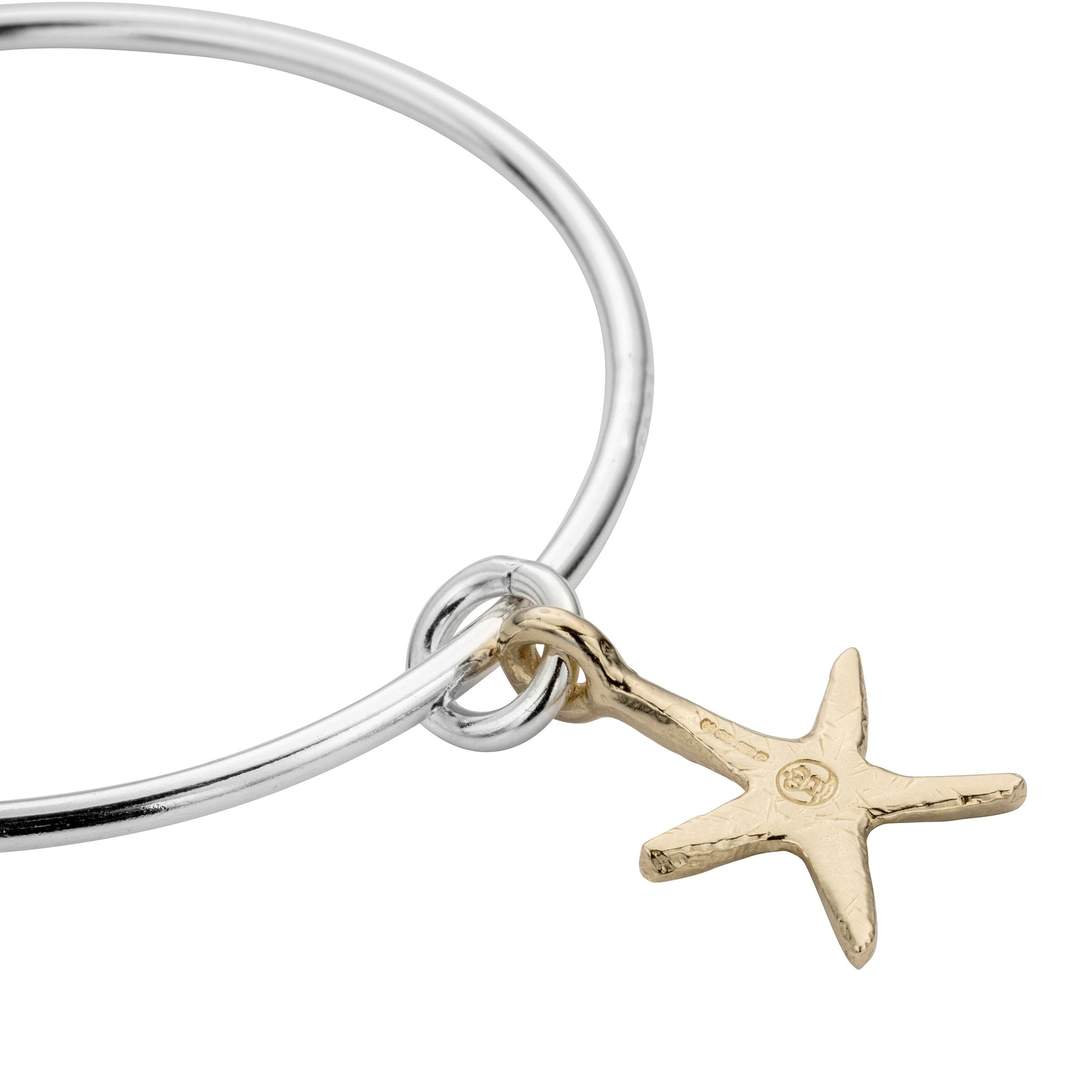 Silver & Gold Medium Starfish Bangle