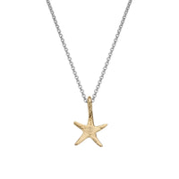 Silver & Gold Medium Starfish Necklace