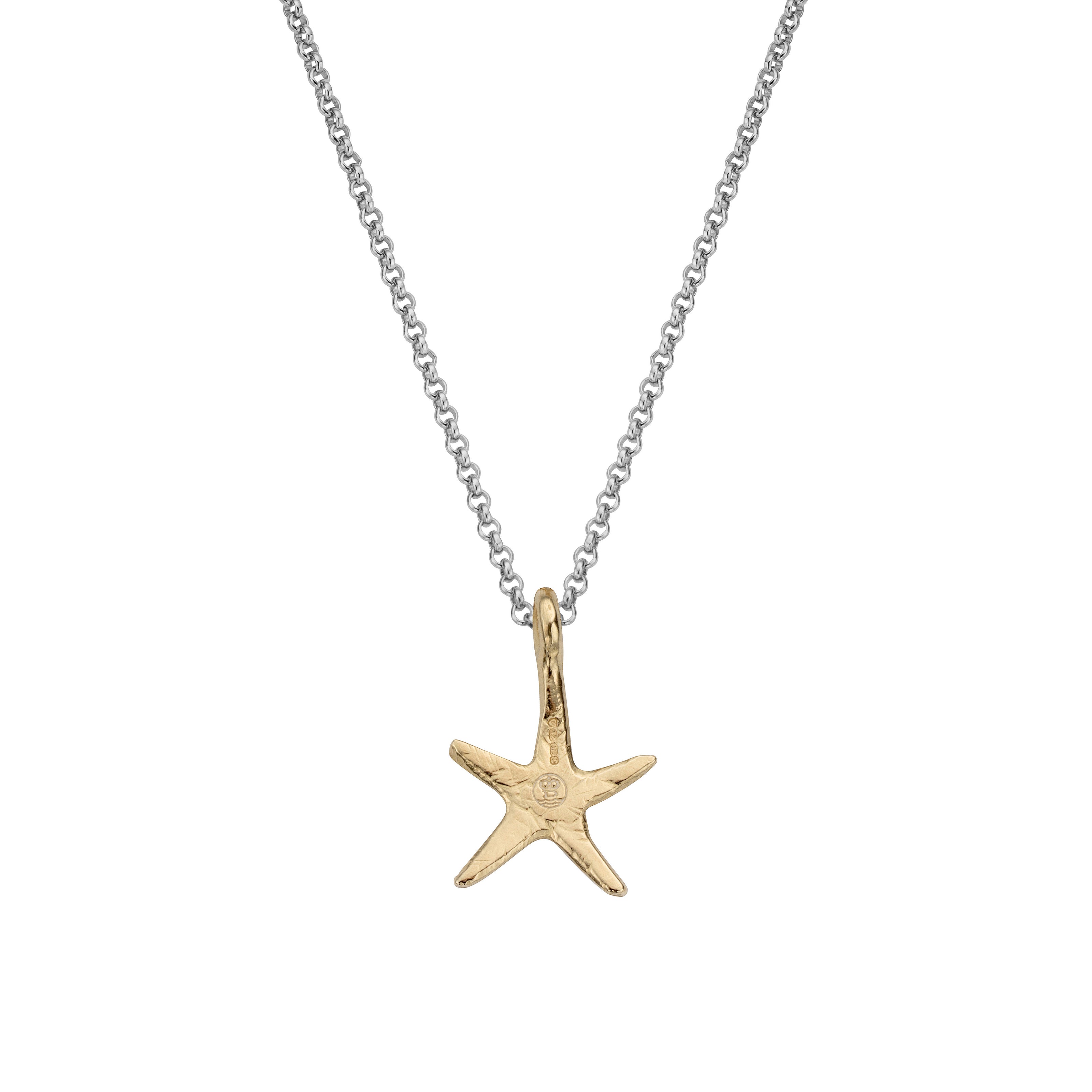 Silver & Gold Medium Starfish Necklace