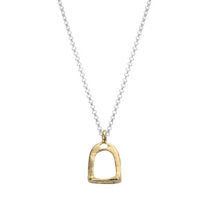 Silver & Gold Medium Original Stirrup Necklace