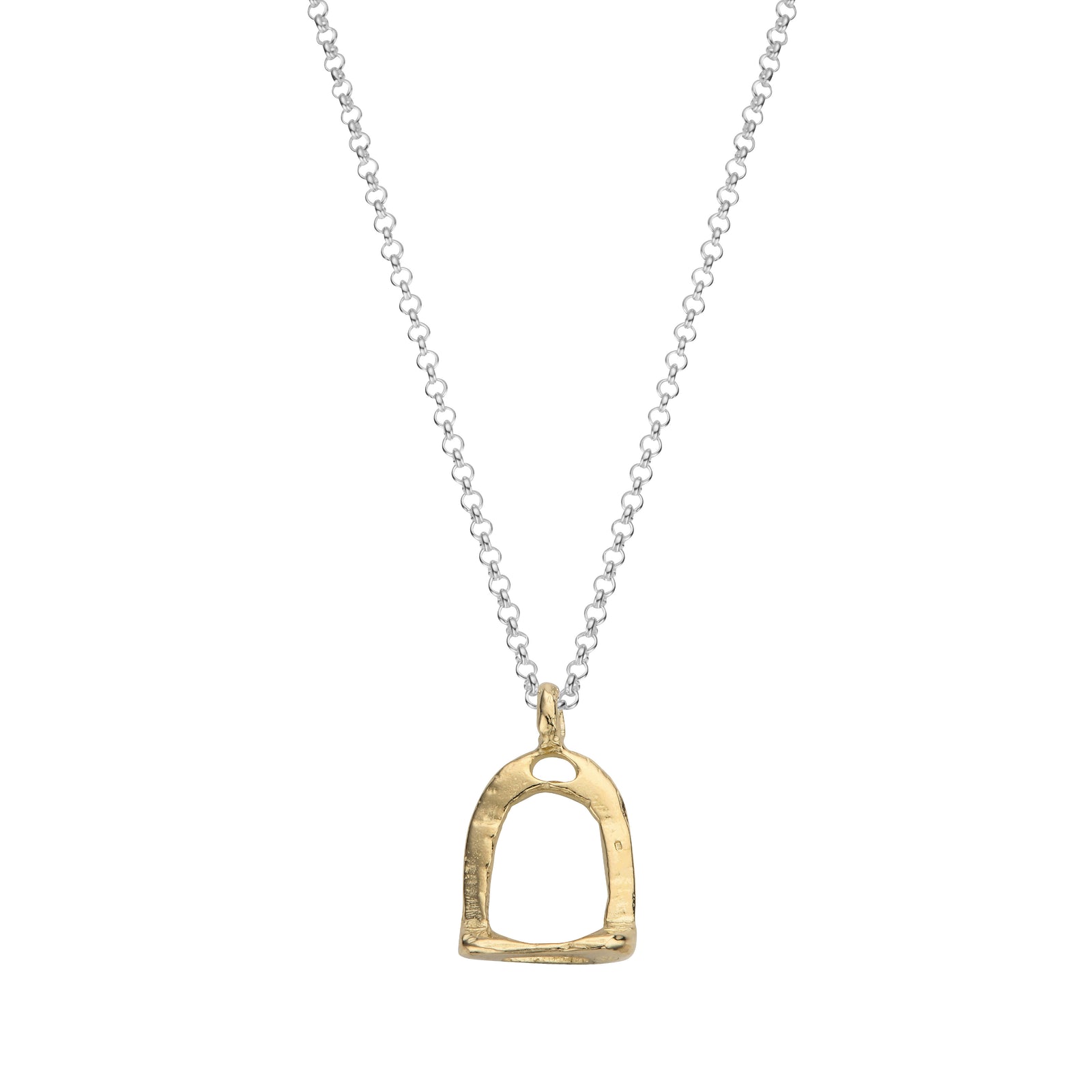 Silver & Gold Medium Original Stirrup Necklace