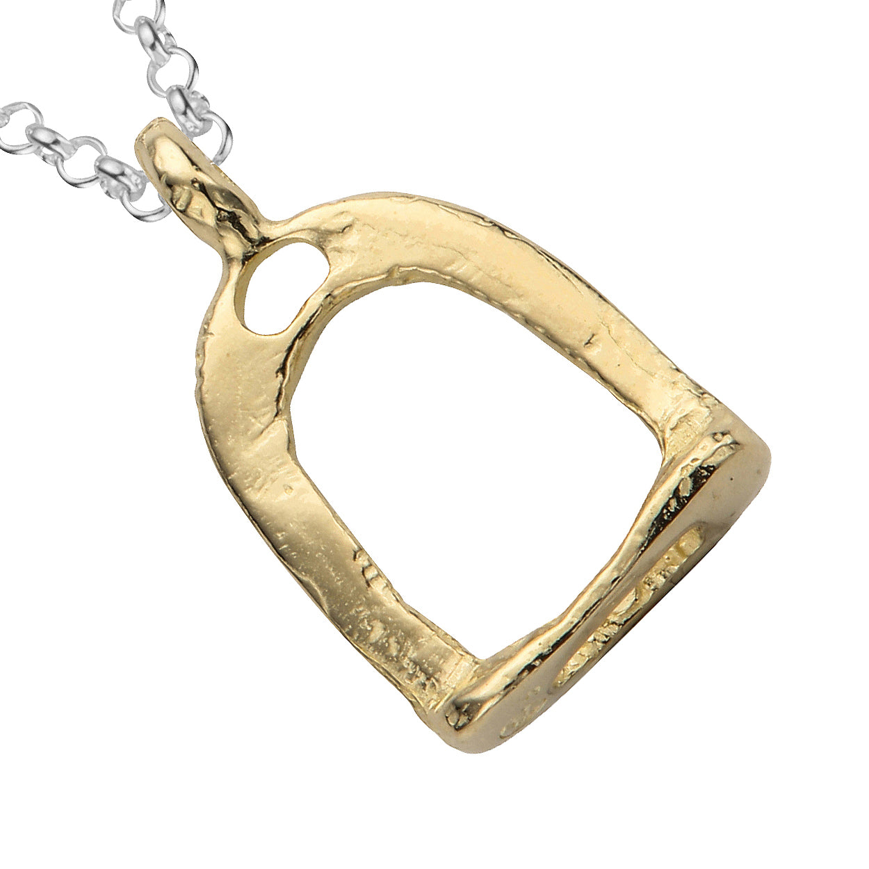 Silver & Gold Medium Original Stirrup Necklace