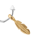 Maxi Cupid Hoops with Gold Mini Feather Charms