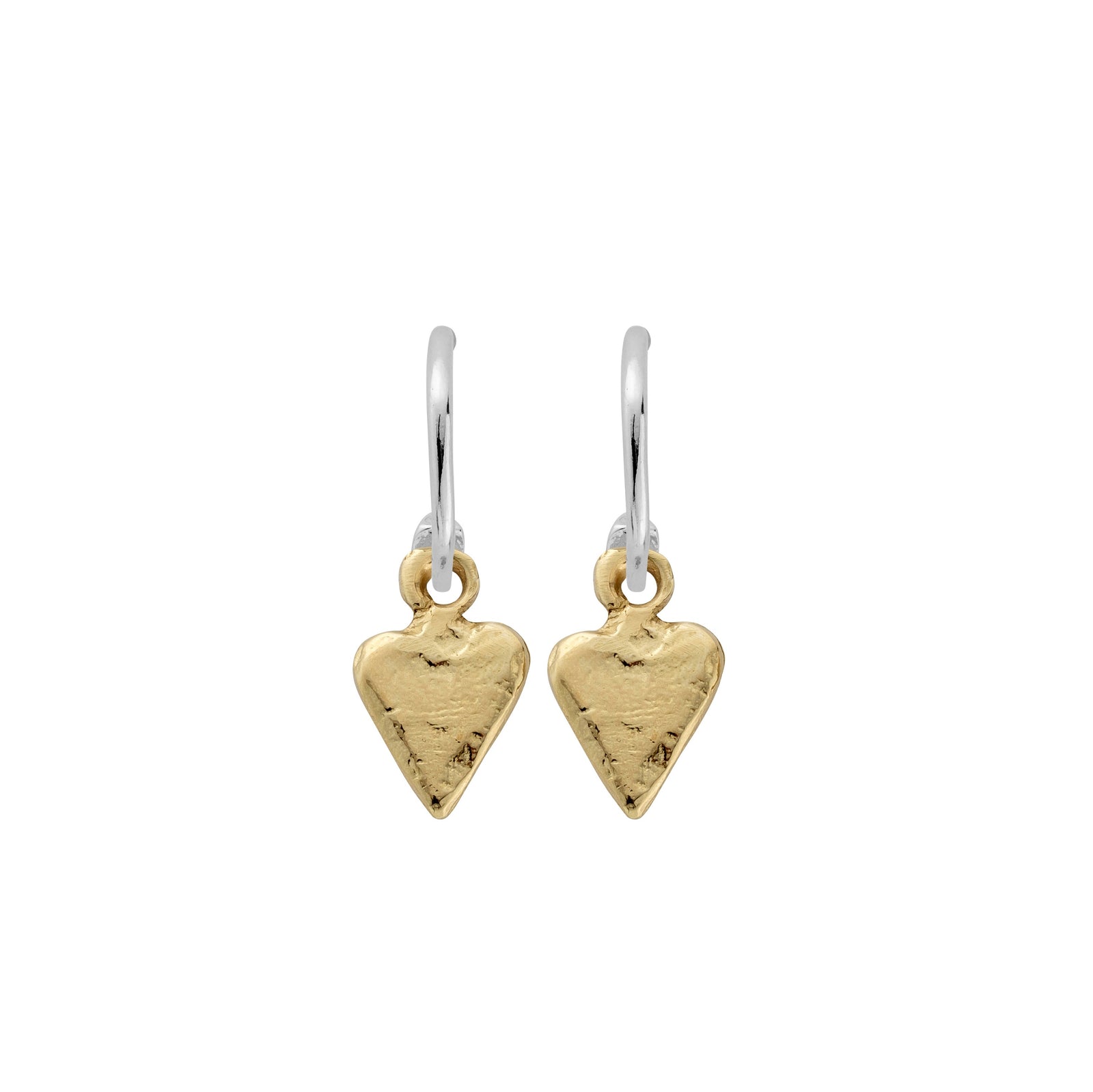 Mini Cupid Hoops with Gold Mini Heart Charms