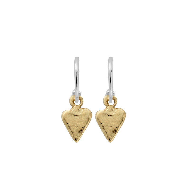 Mini Cupid Hoops with Gold Mini Heart Charms