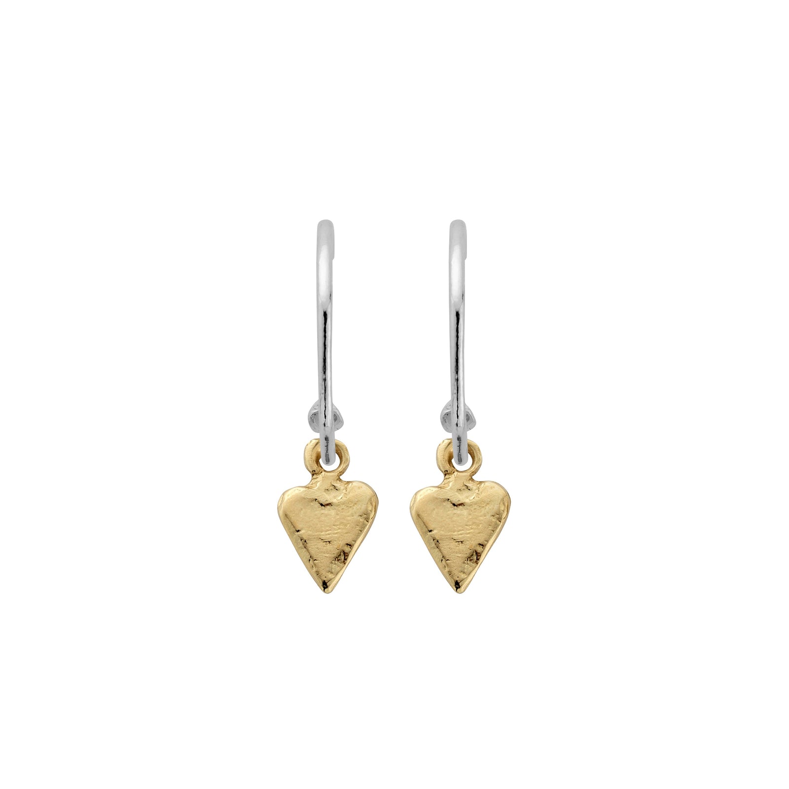 Maxi Cupid Hoops With Gold Mini Heart Charms