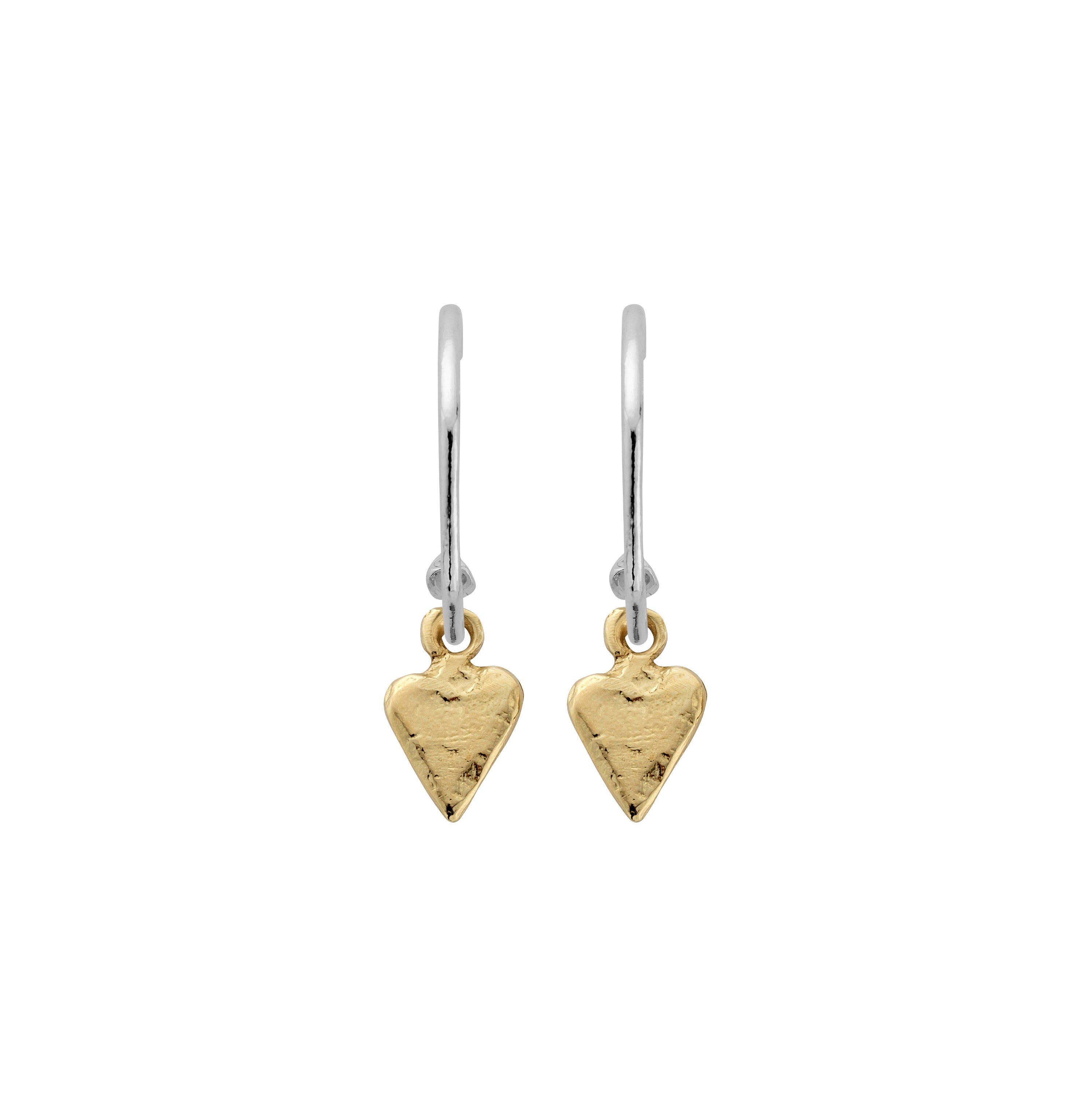 Maxi Cupid Hoops With Gold Mini Heart Charms