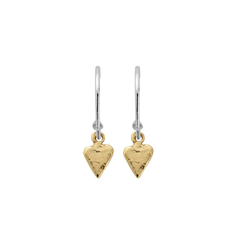 Maxi Cupid Hoops With Gold Mini Heart Charms