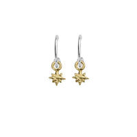 Mini Cupid Hoops With Gold Baby North Star Charms