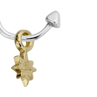 Mini Cupid Hoops With Gold Baby North Star Charms