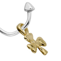 Mini Cupid Hoops With Gold Baby Shamrock Charms