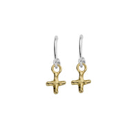 Mini Cupid Hoops With Gold Mini Kiss Charms