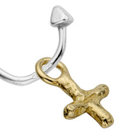Mini Cupid Hoops With Gold Mini Kiss Charms
