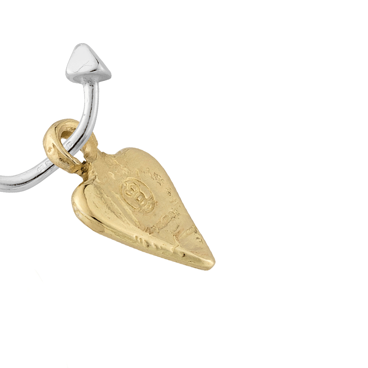 Maxi Cupid Hoops With Gold Mini Heart Charms