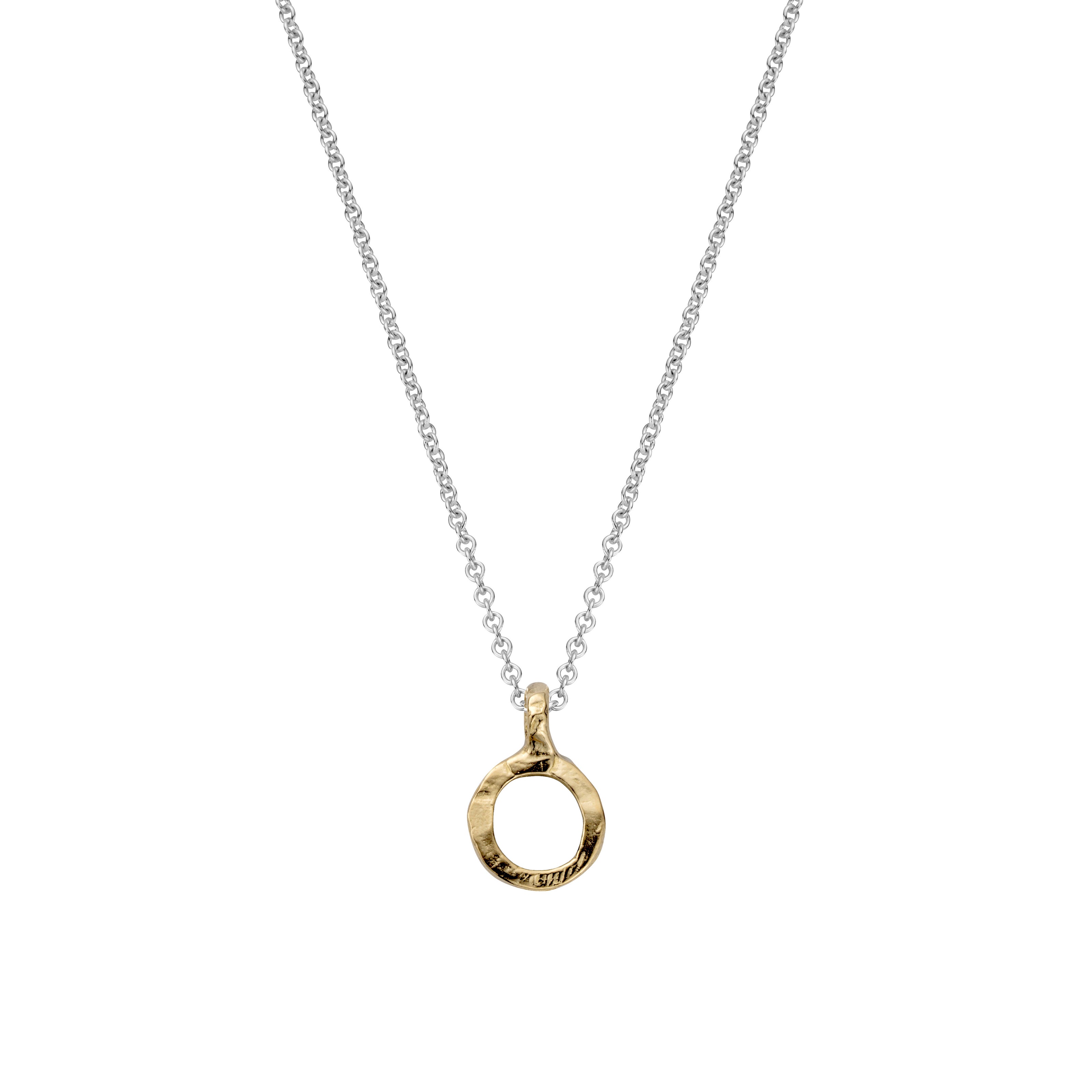 Silver & Gold Mini Open Circle Necklace