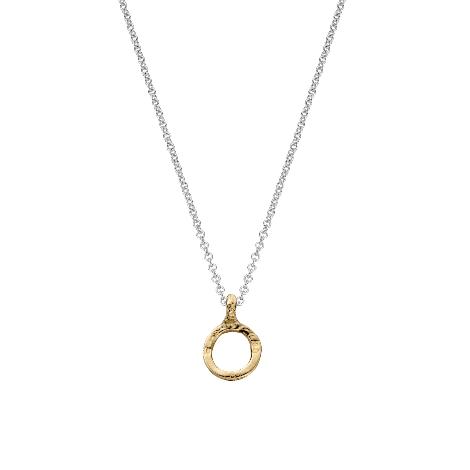 Silver & Gold Mini Open Circle Necklace
