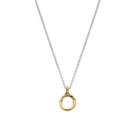Silver & Gold Mini Open Circle Necklace