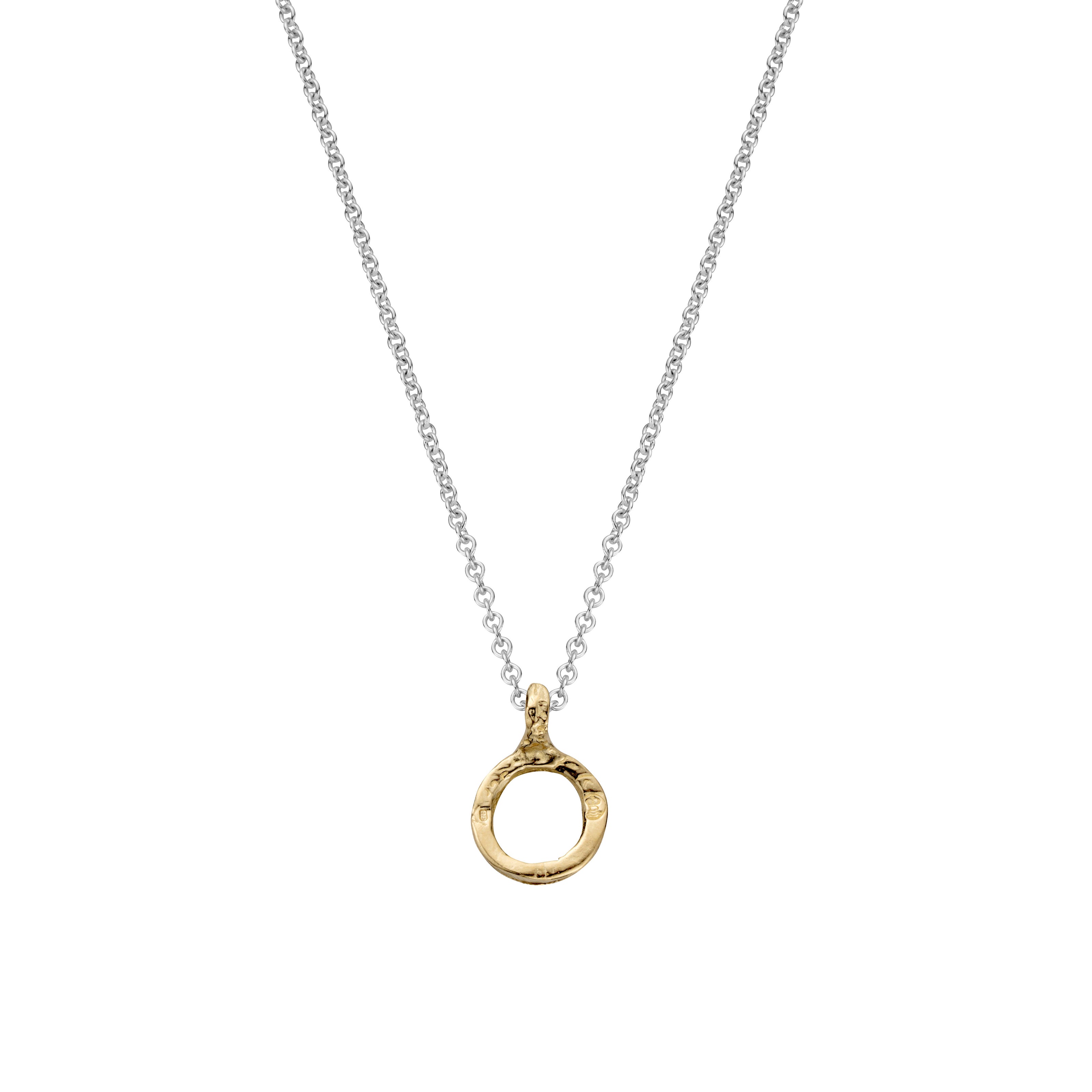 Silver & Gold Mini Open Circle Necklace