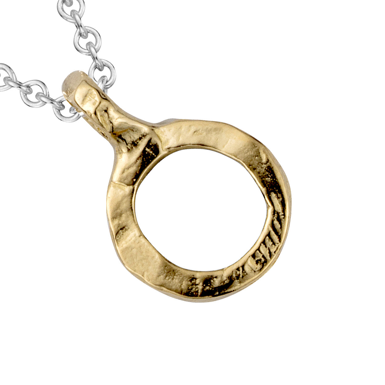 Silver & Gold Mini Open Circle Necklace