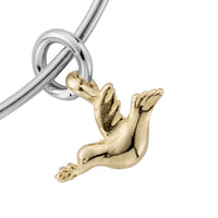 Silver & Gold Mini Turtle Dove Bangle